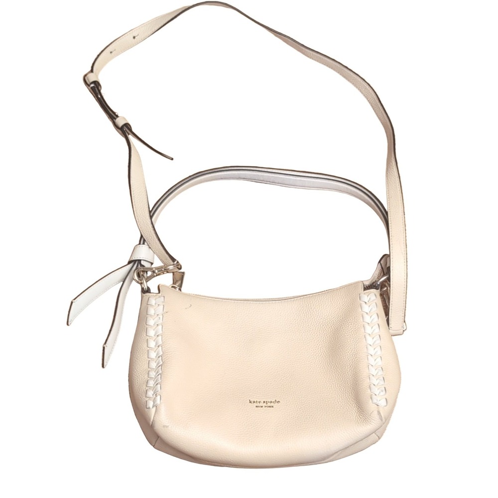 kate spade Crossbody Shoulder Bag Beige Leather Adjustable Strap Handbag